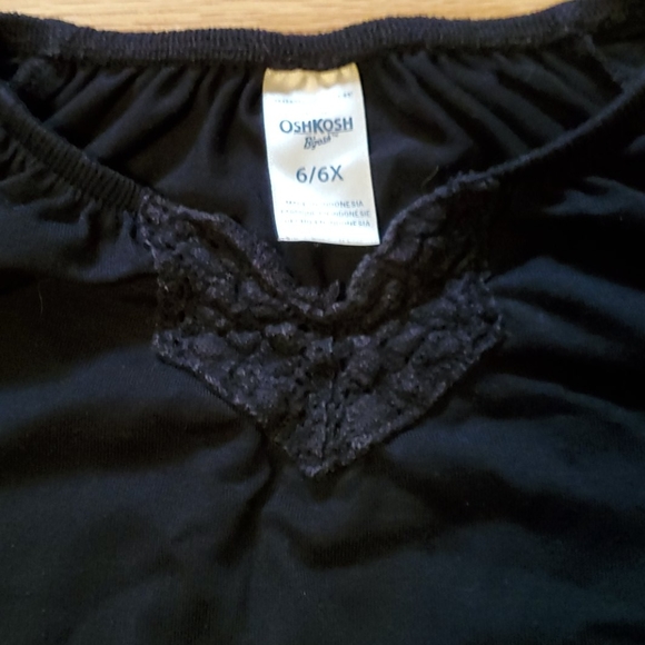 🍭Girls Oshkosh 3/4 sleeve black peasant style top - Picture 2 of 3